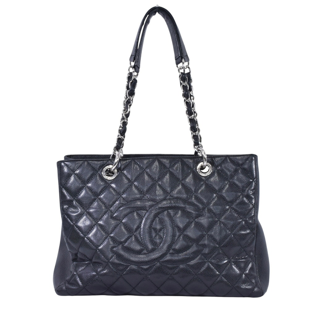 CHANEL GST Tote Bag Black Caviar Leather Reissue Chain